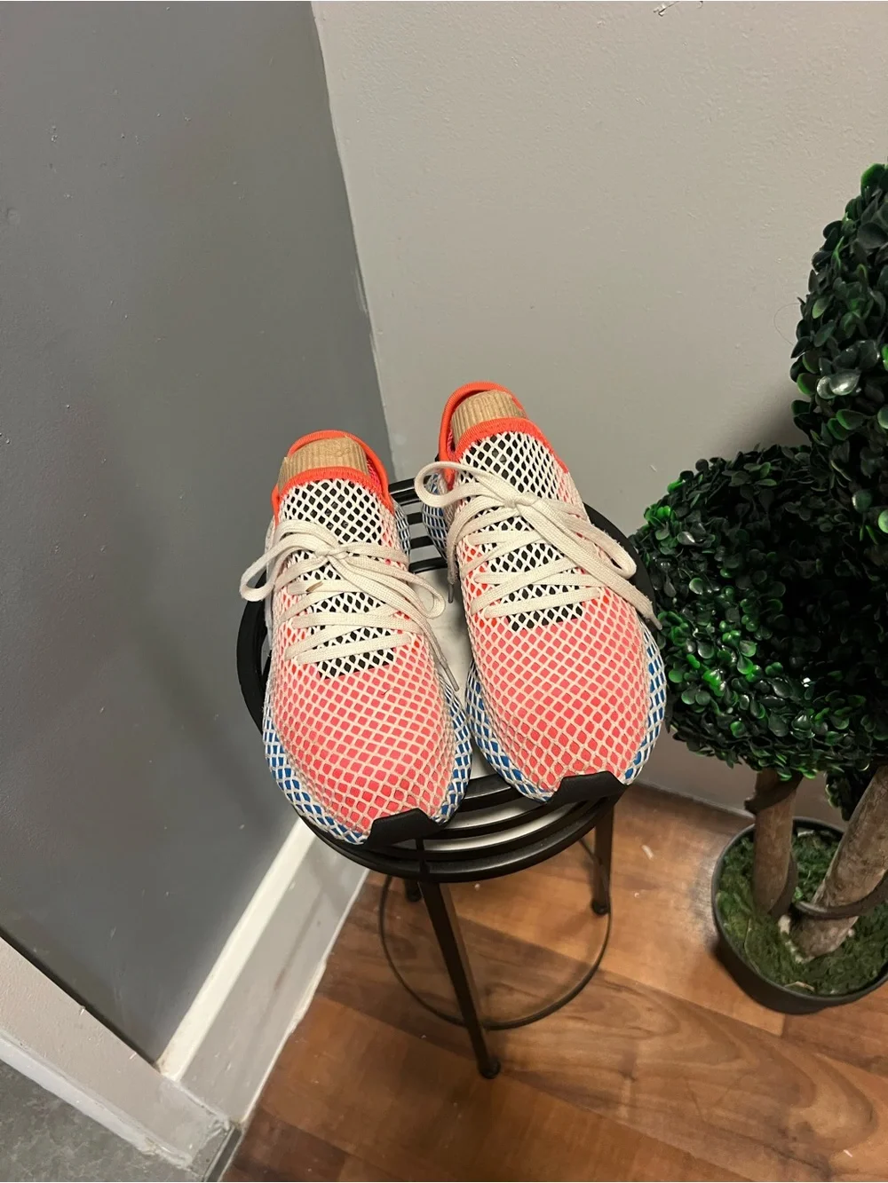 adidas women  Coral Pink and Blue Mesh Sneakers size 7 women